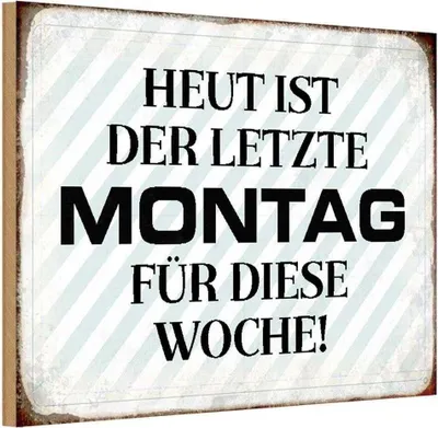 Produktbild von vianmo Holzschild 20x30 cm heute ist der letzte Montag Dekoration