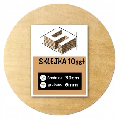 Zdjęcie produktu dla Koła ze sklejki brzozowej do grawerowania laserowego – CNC, modelarstwo, pirografia, decoupage, malowanie, dekoracje i rękodzieło DIY – Ø 30 cm (300 mm) – 6 mm – 10 szt.