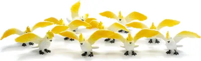 Produktbild von 10x Kakadu Aufstellfigur Miniblings Gummitier Vogel Figur Papagei Australien