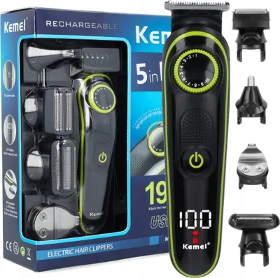Obrázok produktu pre Zastrihávač 5V1 Kemei Km-696 Usb Lcd 90 Min Arbeit 1-10 Mm