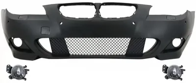 Imagen del producto de Parachoques delantero PDC de 24 mm para BMW Serie 5 E60 E61 (2003-2007), con diseño de faros antiniebla estilo M-Technik.