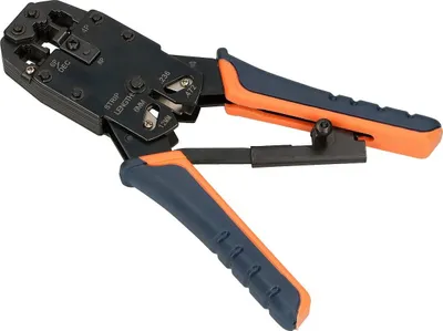 Obrázek produktu pro Extralink Krimpovací kleště 4P + 6P + 8P se zámkem Kleště RJ45  s blokadou Černá, Modrá, Oranžová