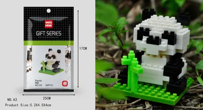 Zdjęcie produktu dla Model figurki pandy z klocków LNO Micro-Bricks