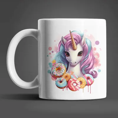 Produktbild von Süßes Einhorn Sweet Candy Kaffeetasse Teetasse Tasse Geschenkidee 330 ml – Bunt / Sweet-Einhorn-03