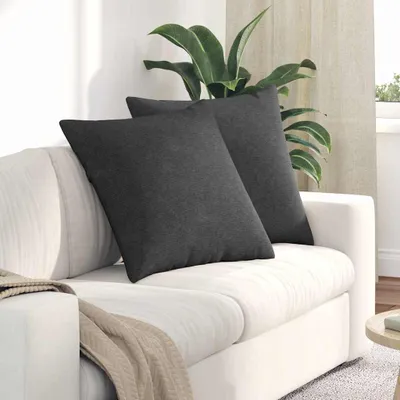 Produktbild von PUEAZU Sofakissen 2 stk. Cordstoff Dunkelgrau 60 x 60 cm - Gartenmöbelauflagen &22806