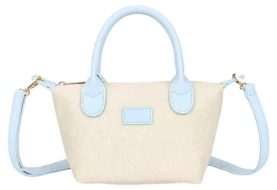 Produktbild von Gallantry, Mini-Handtasche aus Canvas für Damen in Lederoptik mit Gurt, Himmelblau