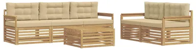 Immagine prodotto di vidaXL Set di divani da esterno, 6 pezzi, bianco e beige