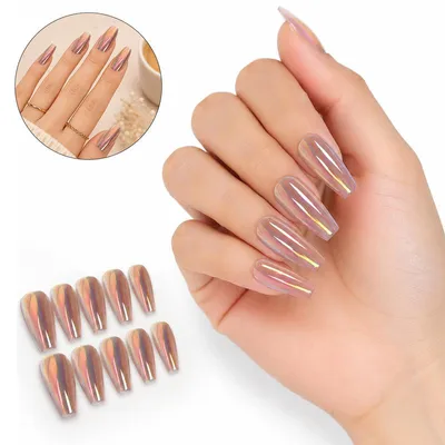 Produktbild von 20er-Set Soft-Gel Nageltips, mittellang, quadratisch, extra dick, inkl. Gel-Kleber, Feile & Holzstab – Full-Cover für DIY & Salon
