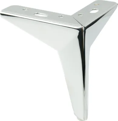 Zdjęcie produktu dla Noga meblowa Star w kolorze srebrnego chromu, wysokość 13 cm - Elegancki, minimalistyczny design z solidną konstrukcją i ochroną podłogi. Idealna do nowoczesnych mebli.