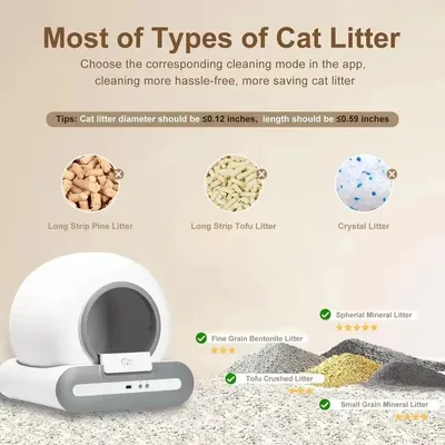 Immagine prodotto di Lettiera automatica - Autopulente - Con app - Tappetino per gatti - Lettiera - Bianco - Igienica - Per gatti
