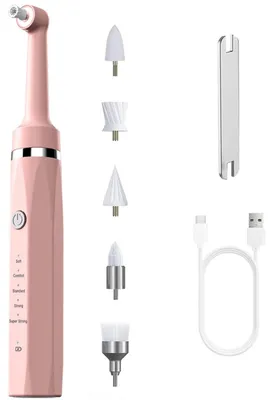 Produktbild von Zimilo Elektrischer Zahnpolierer mit LED Licht, 5 Modi, 5 Aufsätze, IPX6 wasserdicht, 1500 mAh Akku, für Zahnreinigung und Pflege zu Hause, Rosa