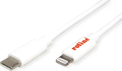 Produktbild von ROLINE USB Sync- & Ladekabel, Typ C / 8pin Connector, weiß, 1 m