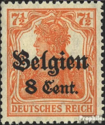 Produktbild von Briefmarken Dt. Landespost in Belgien 1916 Mi 13a I mit Falz Germania