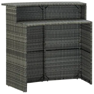 Immagine prodotto di vidaXL Tavolo bar da giardino grigio 120x55x110 cm in poly rattan