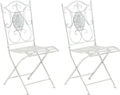 Produktbild von CLP 2er Set Gartenstühle Sibell antik weiß
