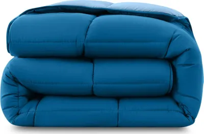 Produktbild von wometo Steppbett Bettdecke Wende-Design ca. 135x200 cm – dunkelblau & blau – buntes Ganzjahres Steppbett (Sommer und Winter) I farbig und ohne extra Bezug verwendbar I OEKO-TEX
