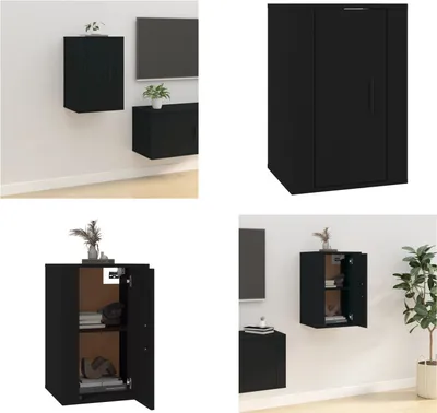 Produktbild von vidaXL TV Wandschrank Schwarz 40x34,5x60 cm - TV-Wandschrank - TV-Wandschränke - TV-Schrank - TV-Konsole