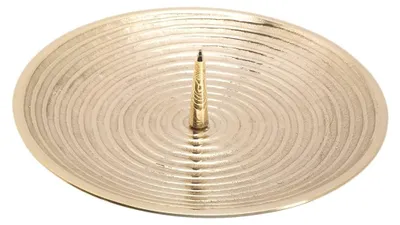 Obrázok produktu pre Drôtený svietnik s hrotom, priemer 15 cm, mosadz, zlatá farba
