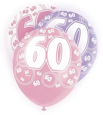 Produktbild von 60. Geburtstag | 6 Luftballons pink
