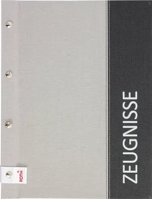 Produktbild von ROTH Zeugnismappe Spectrum mit Buchschrauben grey A4, 12 Einlagen - erweiterbar