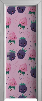 Produktbild von Tür Selbstklebende 70x210 cm Türfolie Türtapete Klebefolie - Himbeere Brombeere