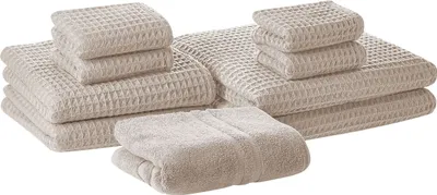 Obrázok produktu pre BELIANI Sada 9 uterákov béžové bavlnené savé zero twist uterák na ruky uterák pre hostí osuška kúpeľová predložka