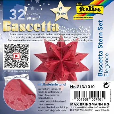 Produktbild von Bastelset Bascetta Stern Deep Jungle rot