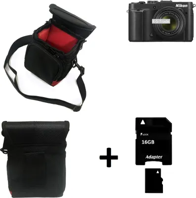 Produktbild von K-S-Trade Kameratasche Fototasche Umhängetasche Schutz Hülle kompatibel mit Nikon Coolpix P7700 mit Zusatzfach und teilbaren Innenraum mit Trennwand