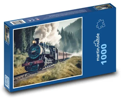 Zdjęcie produktu dla Puzzle 1000 Historyczna lokomotywa parowa w naturze - martinpuzzle