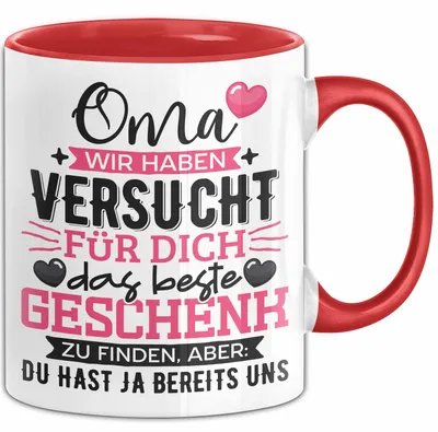 Produktbild von Geschenk Oma Tasse Muttertag Witzige Spruchidee Originell (Rot)