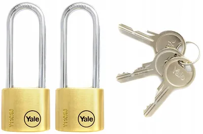 Produktbild von 2x Yale Messing Vorhängeschloss 30mm Gleichschließend