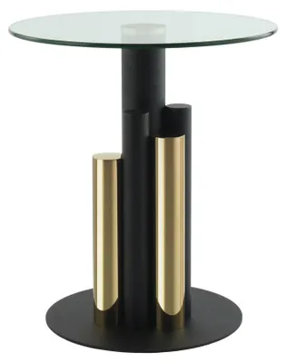 Image de Table Basse Ontario en Verre Trempé et Acier Doré