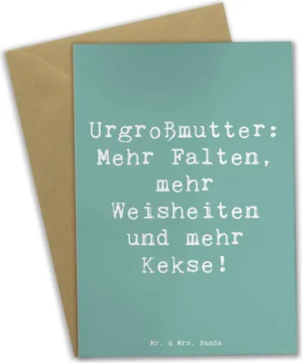 Produktbild von Mr. & Mrs. Panda Glückwunschkarte Spruch Urgroßmutter Weisheiten - Meeresbrise - Geschenk, Erinnerungen, Freude, osterkarte, Familie, Ahnen, Grußkarte, Weisheit, Jubiläen