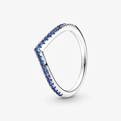 Obrázok produktu pre Pandora Timeless Wishbone Sparkling Blue Ring 196316C02 dámsky prsteň, veľkosť prsteňa:52