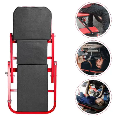 Produktbild von 2-in-1 Mechaniker-Rollhocker und Rollbrett - Klappbar - Höhenverstellbar - Mit Leichtlaufrollen - Für Werkstatt und Autoreparatur