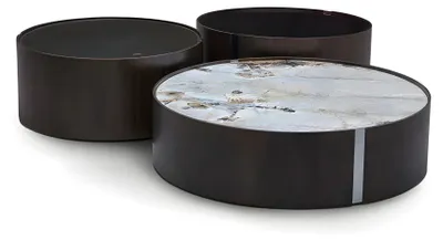 Zdjęcie produktu dla Czarny metalowy stolik kawowy nowoczesny elegancki stolik do salonu