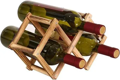 Obrázok produktu pre Skladací drevený regál na fľaše vína a piva