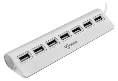 Obrázek produktu pro SBOX H-207, USB 2.0, USB 2.0, 480 Mbit/s, Stříbrná, Hliník, 0,5 m