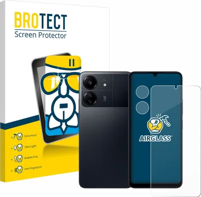 Produktbild von BROTECT Schutzglas für Xiaomi Poco C65 (Display+Kamera) Schutzfolie Panzer Folie Glas Display Schutz klar