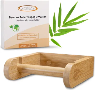 Produktbild von Bamboo-Toiletrolhalter für Wandmontage - stijlvolle, ohne Bohren erforderliche Toiletrolhalter von Holz