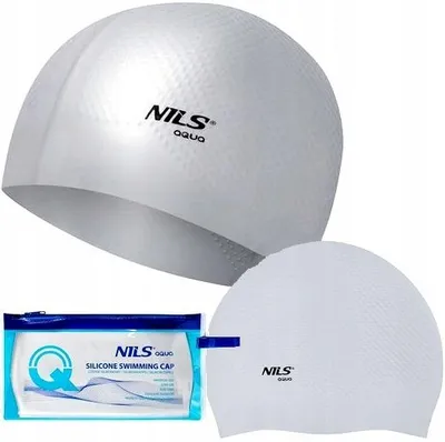 Produktbild von Nils Aqua Silikon Schwimmhaube Dots Grau Unisex