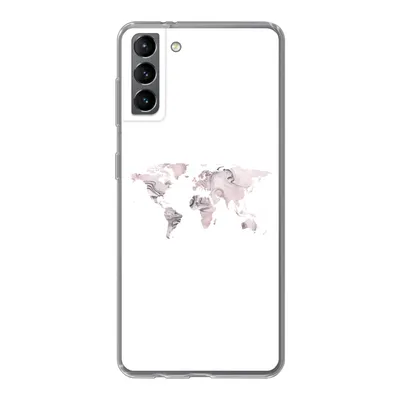 Produktbild von MuchoWow® Handyhülle Schutzhülle Hülle für Samsung Galaxy S21 Plus Weltkarte - Marmor - Grau Silikon Softcase Handy Hülle - Handy-Tasche
