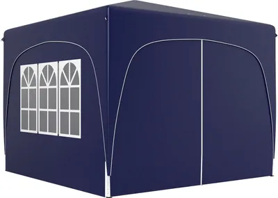 Immagine prodotto di Gazebo 3x3m, gazebo pieghevole pieghevole idrorepellente, stabile, resistente all'inverno, protezione UV 50+, tenda per feste pieghevole, tenda da giardino con 4 pannelli laterali, gazebo da giardino tascabile per campeggio, giardino, blu scuro