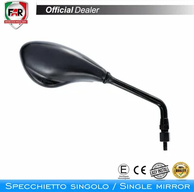 Imagen del producto de Espejo retrovisor cromado para manillar izquierdo, compatible con el estándar FAR 5713