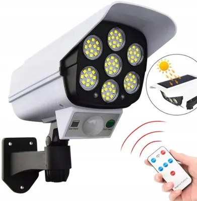 Zdjęcie produktu dla LAMPA SOLARNA 2w1 ATRAPA KAMERY LED Czujnik Ruchu Zmierzchu 475