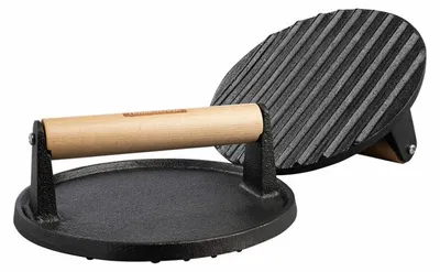 Immagine prodotto di Tramontina BLACK Grillpresse, rund, Burgerpresse, Grillgewicht, Gusseisen, Ø 17 cm, 31700-028