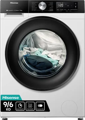 Produktbild von Hisense WD3S9043BW3 Waschtrockner, 9kg, 1400 U/min 9 kg, WIfi, Jetwash, Dampffunktion