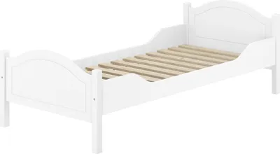 Produktbild von Einzelbett Kiefer weiß 90x200 Futonbett Bettrahmen Singlebett Zubehör wählbar V-60.30-09WRollrost inkl.