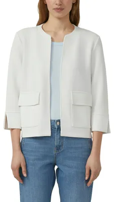 Produktbild von s.Oliver Damen Sweatshirt Jacke – Relaxed Fit, Stehkragen, 3/4-Ärmel