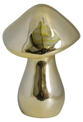 Produktbild von Goldener Deko-Pilz Keramik 22,4 cm Boho Glamour Stil